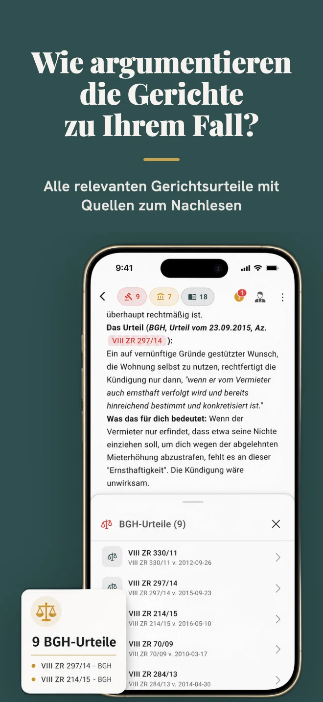Anwalt GURU zeigt echte Gerichtsurteile mit Quellen zu Ihrem Fall